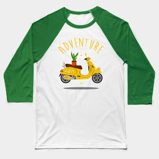 A yellow retro scooter Baseball T-Shirt